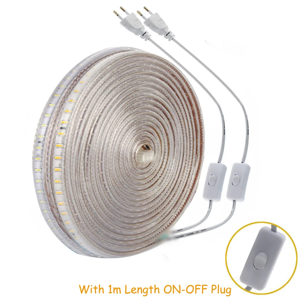 Водонепроницаемая лента для освещения 220 В гибкая Диодная 120 светодиодов/м 3014SMD 1-35