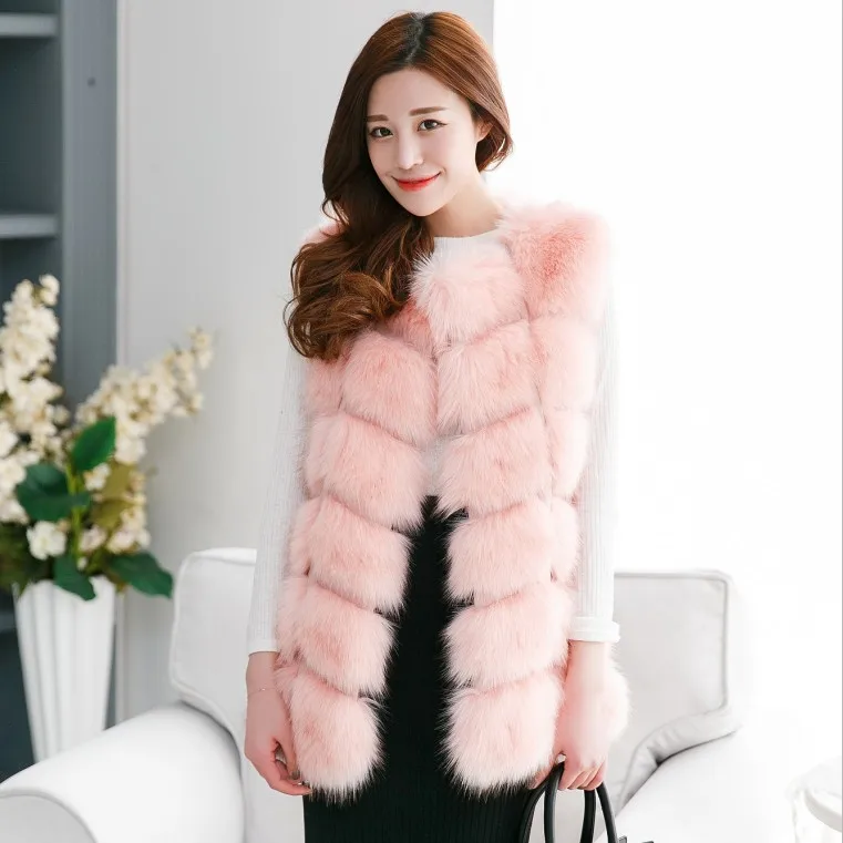 Faux Fur Fox Fur Faux Fur Vest Women's Casual Sleeveless Fur Vest Coat Women In Autumn  Winter Femme Hiver Winter Jacket Women