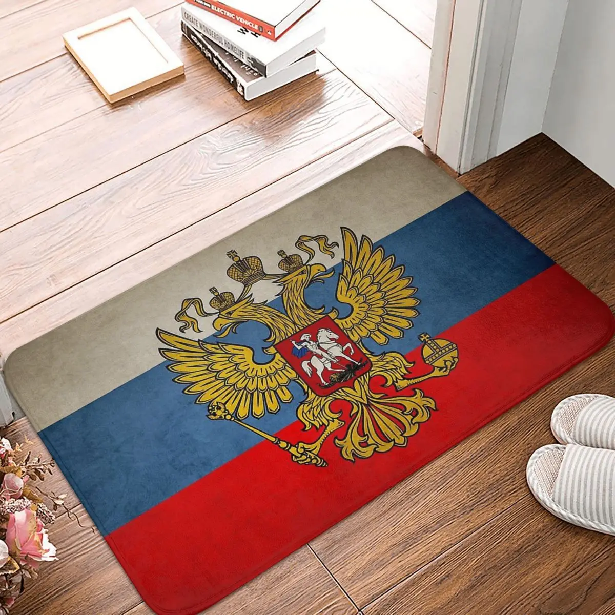 

National Flag Bathroom Mat Antique Distressed Vintage Banner Russia Imperial Russian Doormat Kitchen Carpet Balcony Rug Home