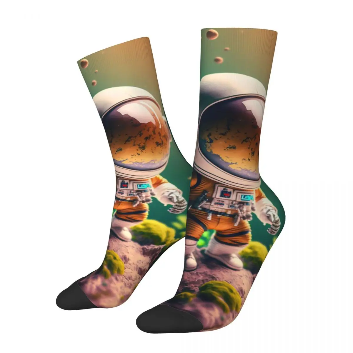 

Funny Happy Men's compression Socks Monster Vintage Harajuku Astronaut Hip Hop Novelty Seamless Crew Crazy Sock Gift Printed