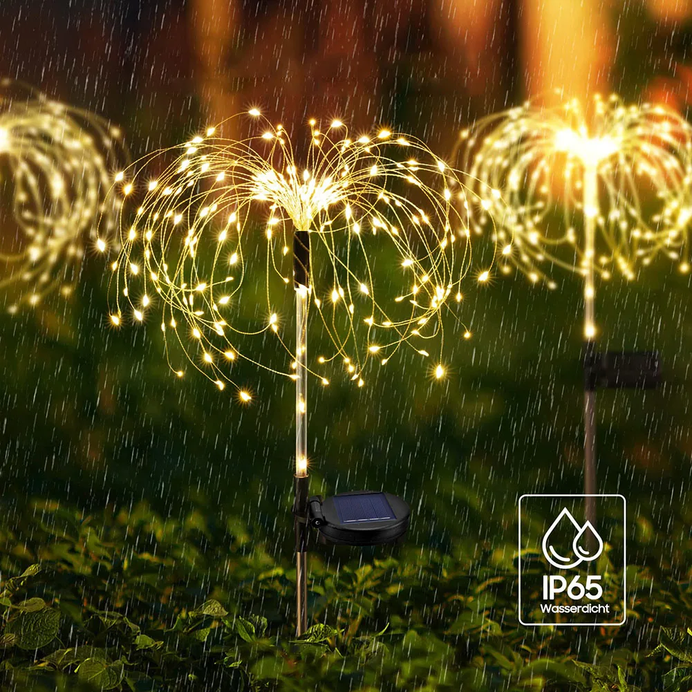 

Solar Powered Outdoor Grass Globe Dandelion Fireworks Lamp Flash String 125LED For Garden Lawn Landscape Holiday Light