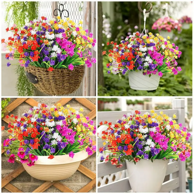 

Outdoor Spring Grass Flower Artificial Decorations Artificial Flowers Photography Props Plant Bouquet 1 Branch Indoor Beautiful