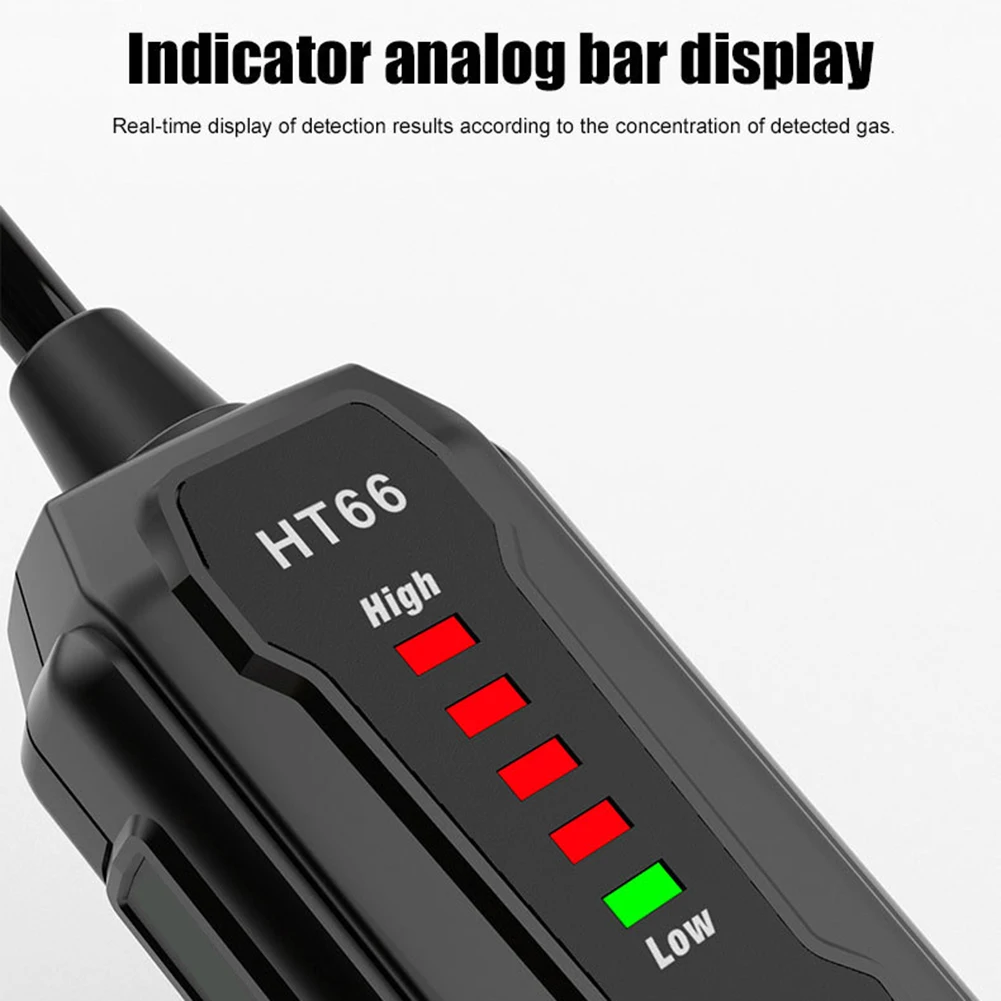 Фото Детектор утечки газа HT66 (50-1000 PPM) с звуковой и визуальной сигнализацией, длинным зондом для дома, автофургона и промышленного применения, инструмент для проверки безопасности №3