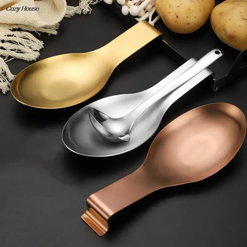 

Fish Shape Stainless Steel Spoon Rest Food Clip Hot Pot Spoon Tray Hotel Restaurant Kitchen Utensil Holder Shelf Tray