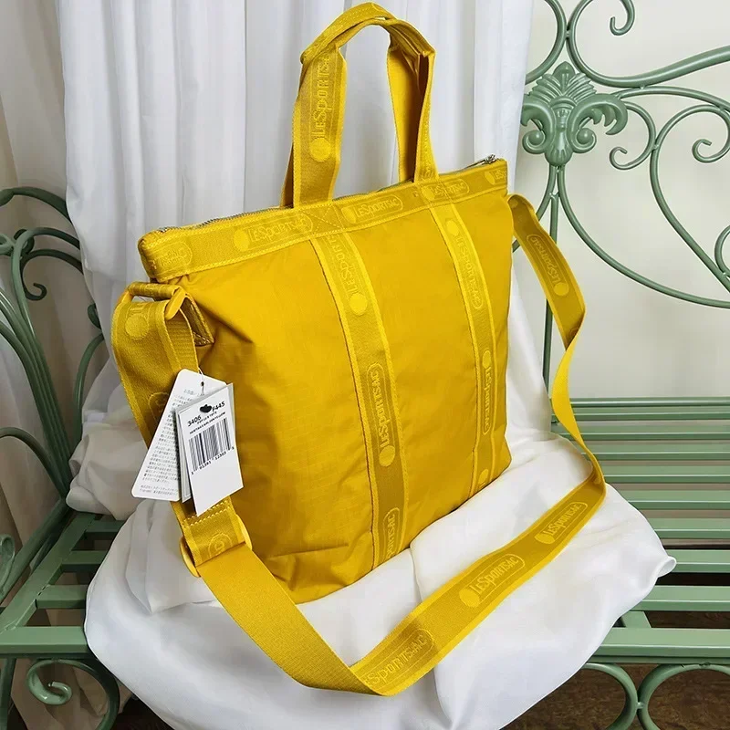 Lesportsacs Handbag 3406 Solid Color Nylon Cloth Bag Fashionable Versatile Portable One Shoulder Crossbody 32*31cm