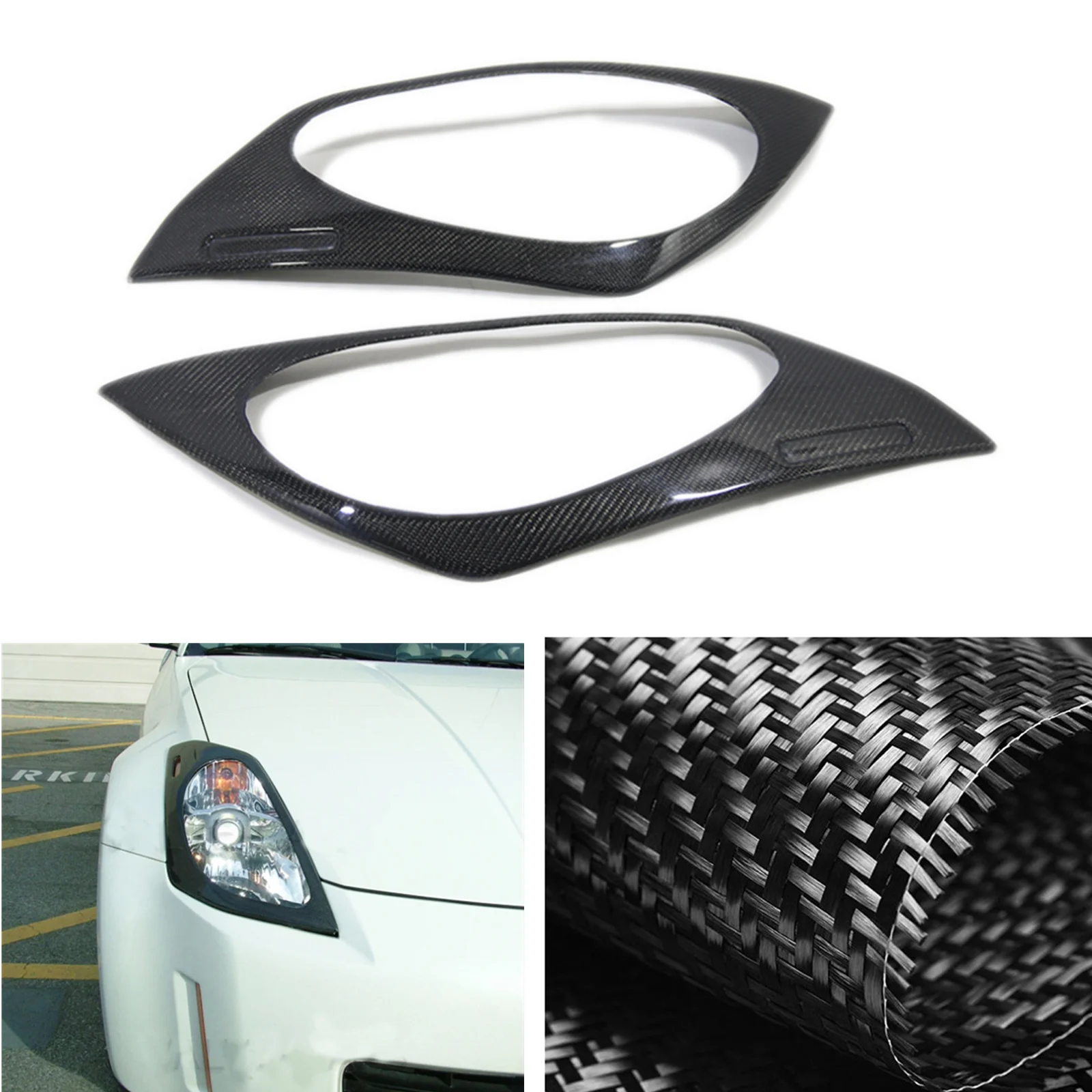 

Накладка на переднюю фару из углеродного волокна для Nissan 350Z Z33 2003-2006 Coupe