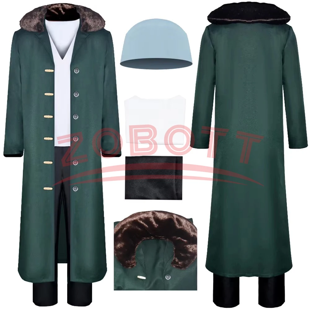 4 шт. Кузан Косплей Фэнтези Пальто Брюки Шляпа Наряды Аниме Костюм Маскировка