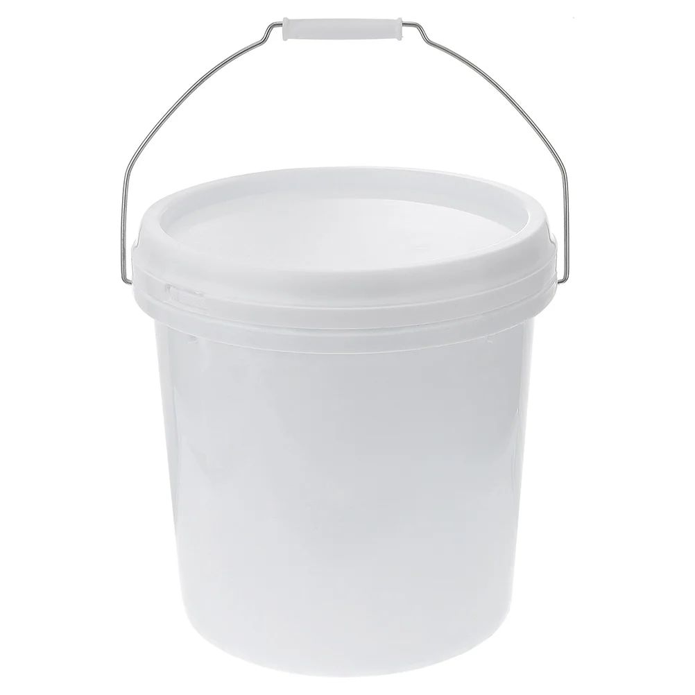 

Plastic Food Bucket Lid Small Pet Storage Containers Square Barrel White Gallon