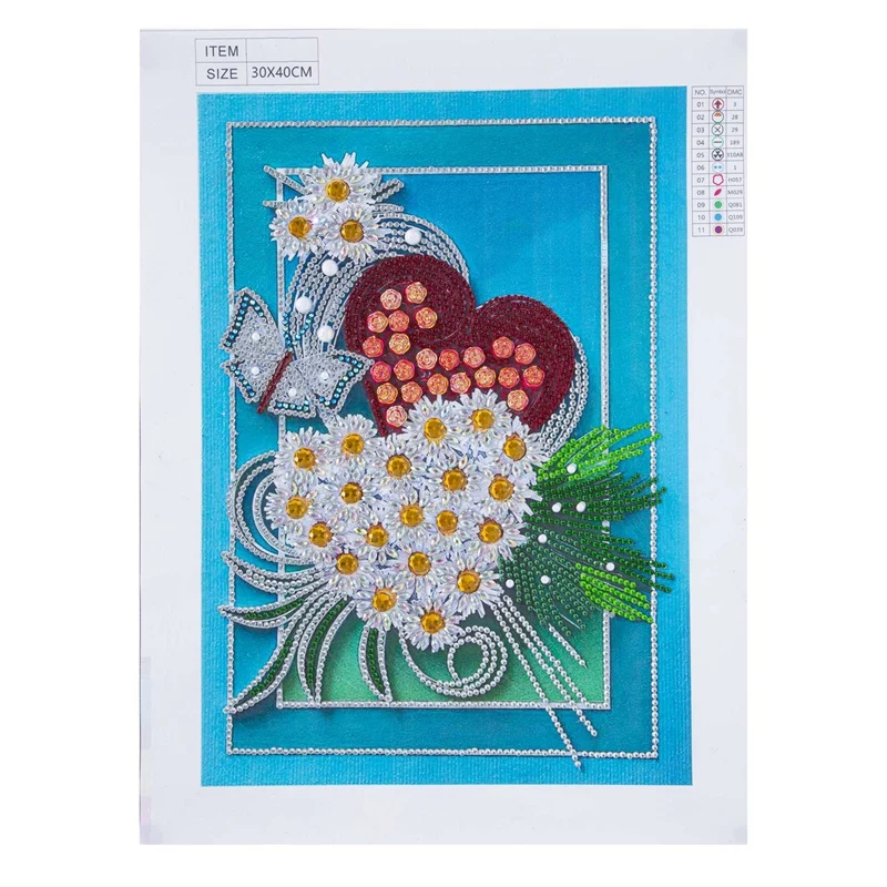 

Diamond Painting Kits 5D Special Shaped Diamond Art Flower Heart Embroidery Cross Stitch Pictures For Home Wall Decor