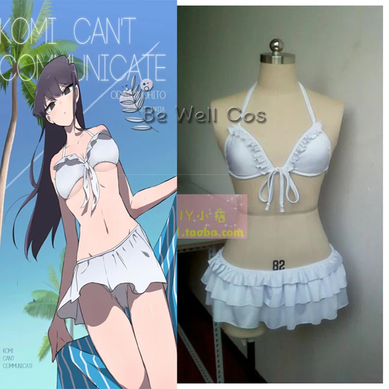 Disfraz de Anime Komi no se puede comunicarte Shouko Komi para niñas, Bikini Sexy personalizado, traje de baño para mujeres y niñas, Verano