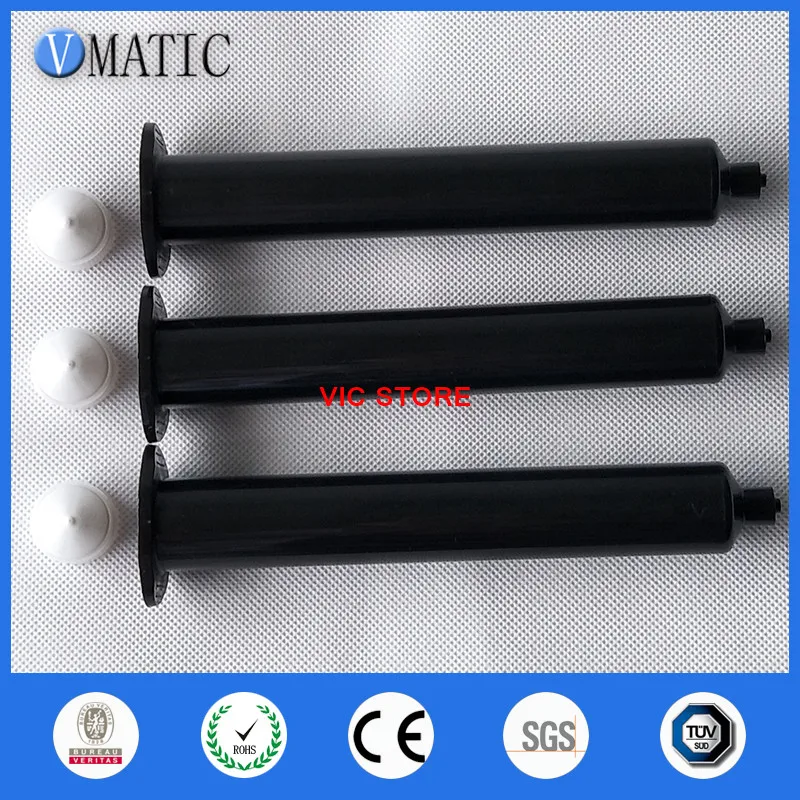 Free Shipping 55cc US Style Pneumatic Black UV Dispenser Syringe 55ml Black Glue Dispensing Syringes With Piston