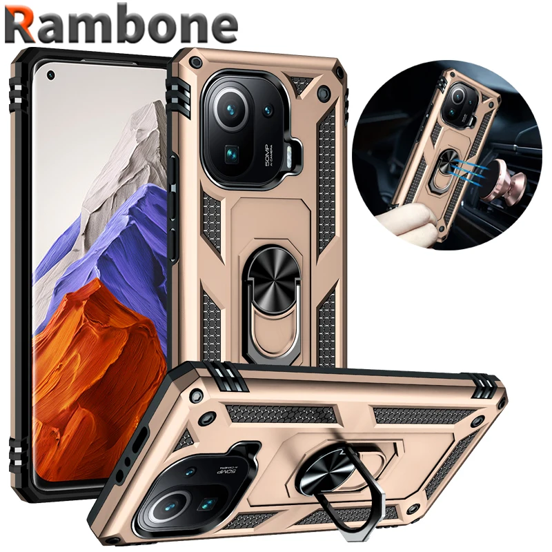 

For Xiaomi Mi 11 10 9 T Pro Lite Shockproof Phone Case Redmi 9T 9SE CC9e A3 Mi Note10 Cover With Ring Military Car Holder Capa