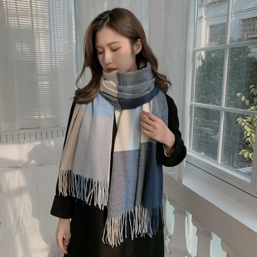 

Ladies Scarf Classic Plaid Long Scarf Fall Winter Warm Women Shawl Scarf