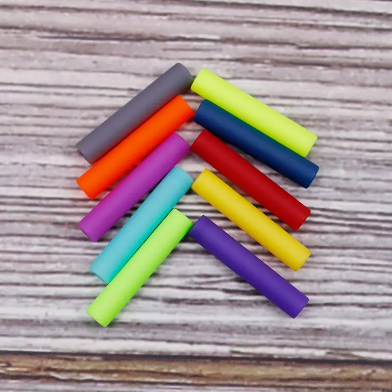 100pcs Wholesale Coolstring Colorful Plastic Aglets 25.5*5MM Beauty Decoration Shoe Rope Soft Accessories Cylindrical Laces Tips