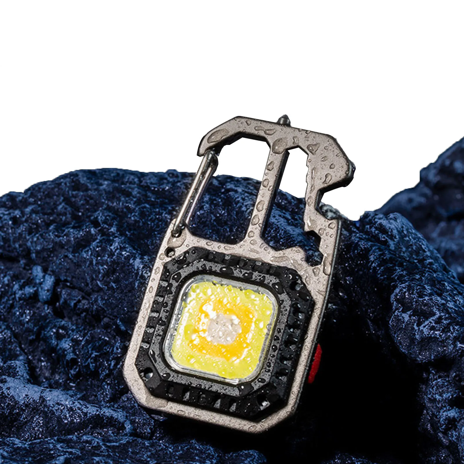 

Small COBFlashlight USB Rechargeable Lighting Flashlight Portable Pocket LED Light With Folding Bracket Bottle Opener And Wrench