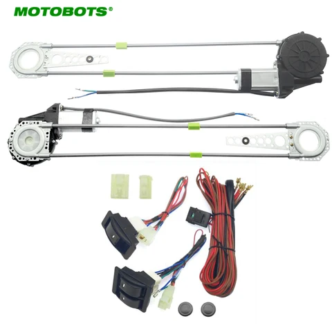 Motobot Универсальные Передние 2-дверные автомобильные комплекты электрических окон с комплектом переключателей и жгутом безопасности