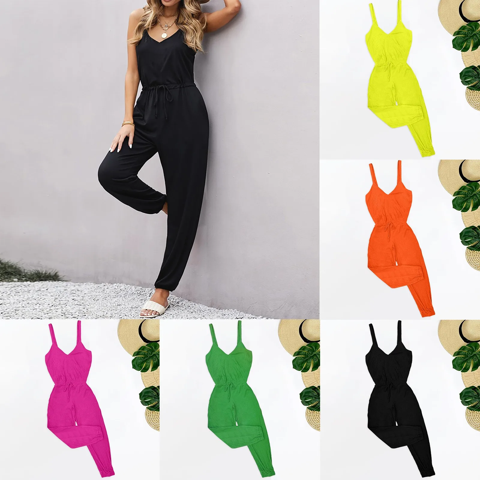 

2022 V Neck Button Tight Leggings Jumpsuit Solid Color Sexy Low Cut Long Sleeve Romper Bodysuits Bell Sleeve Jumpsuits for Women