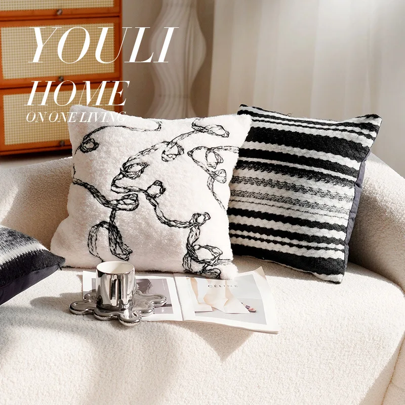 Наволочка с вышивкой в виде бамбуковых листьев 30 х50/45 х45 см