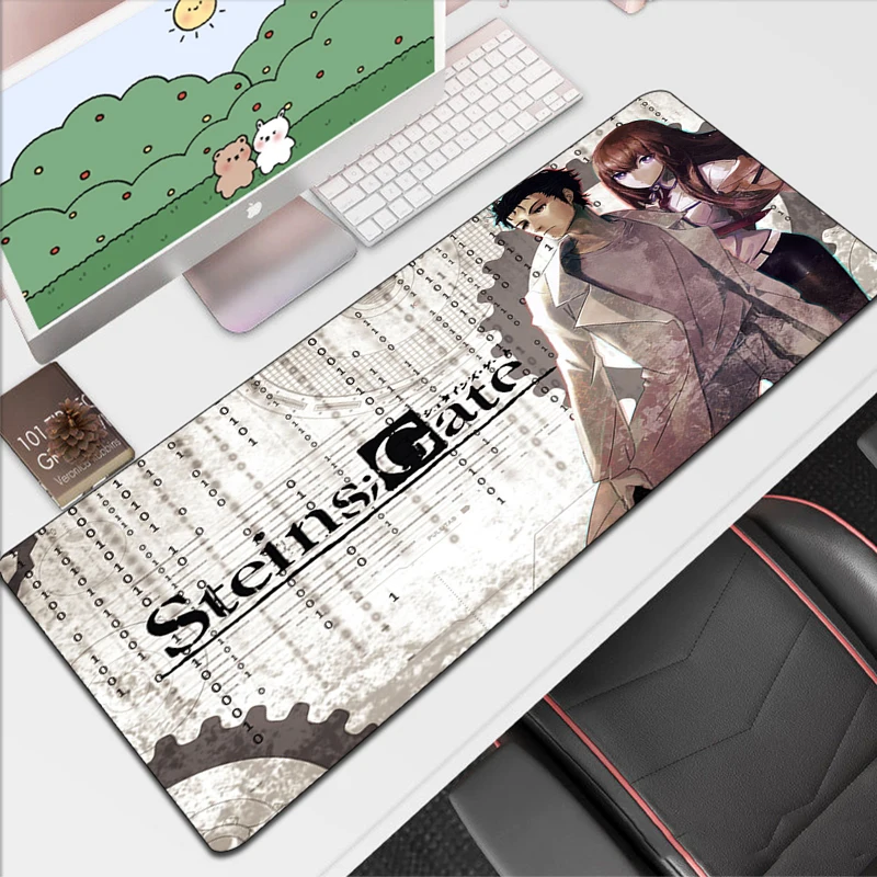 

Steins;Gate Mousepad Gamer Desk Accessories Computer Mouse Pad 900x400 Pc Cabinet Keyboard Mat Gaming Xxl Anime Large Carpet
