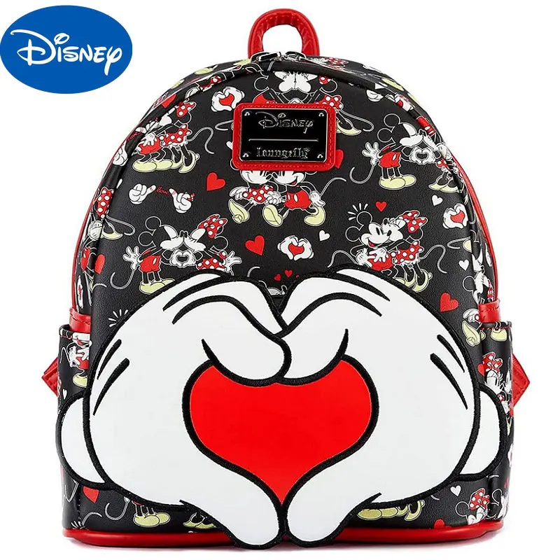 Disney Loungefly Mickey Mouse Mickey and Minnie Heart Hands Mini Backpack Women's Cute Backpack