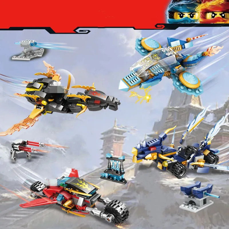 

2022 New 574PCS Ninja Motor & Airship Model Figures Building Blocks kids Toys Bricks Gift for Children Boys