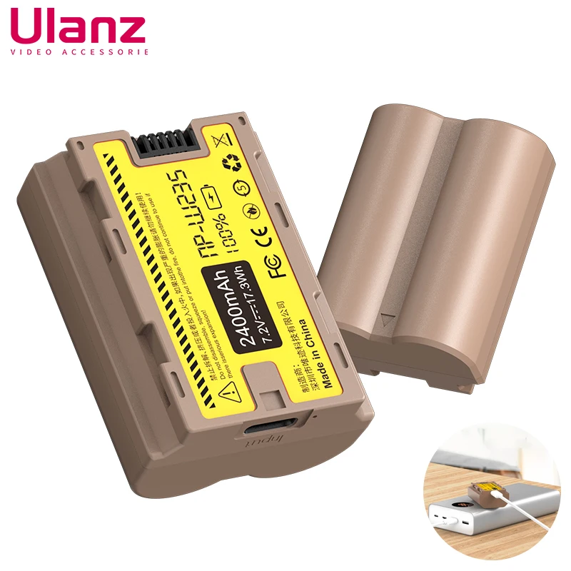 

Ulanzi For Canon Camera Battery DSLR Lithium-Ion Universal For Nikon FUJIFILM Olympus 2400mAh Chargeable USB-C Charge Battery