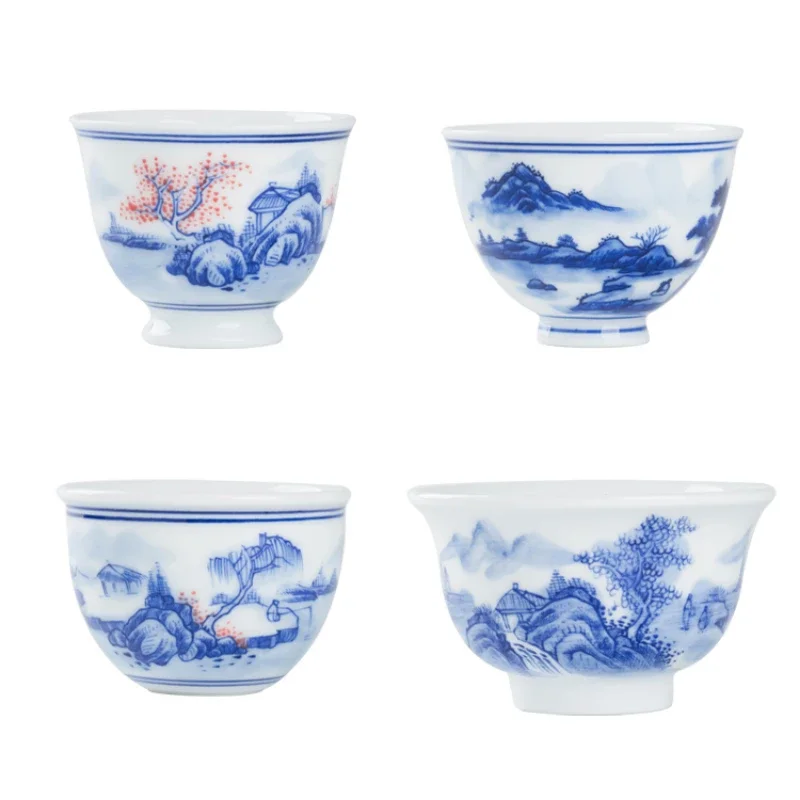 Jingdezhen H окрашенная керамическая чайная чашка кунг-фу большого размера синяя