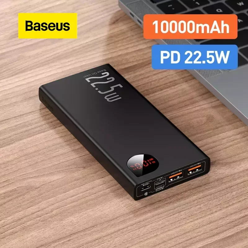 

NEW Baseus Power Bank 10000mAh 22.5W PD Fast Charging Powerbank Portable Battery Quick Charge For iPhone 13 Xiaomi Huawei Pover