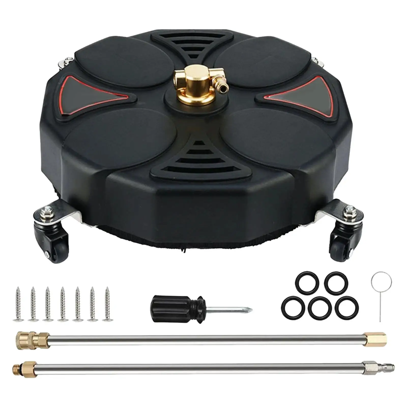 

13 ''Мойка под давлением, очиститель поверхности, сменный прочный 2500psi с колесами, очиститель плоских поверхностей для очистки внутреннего дворика, тротуаров