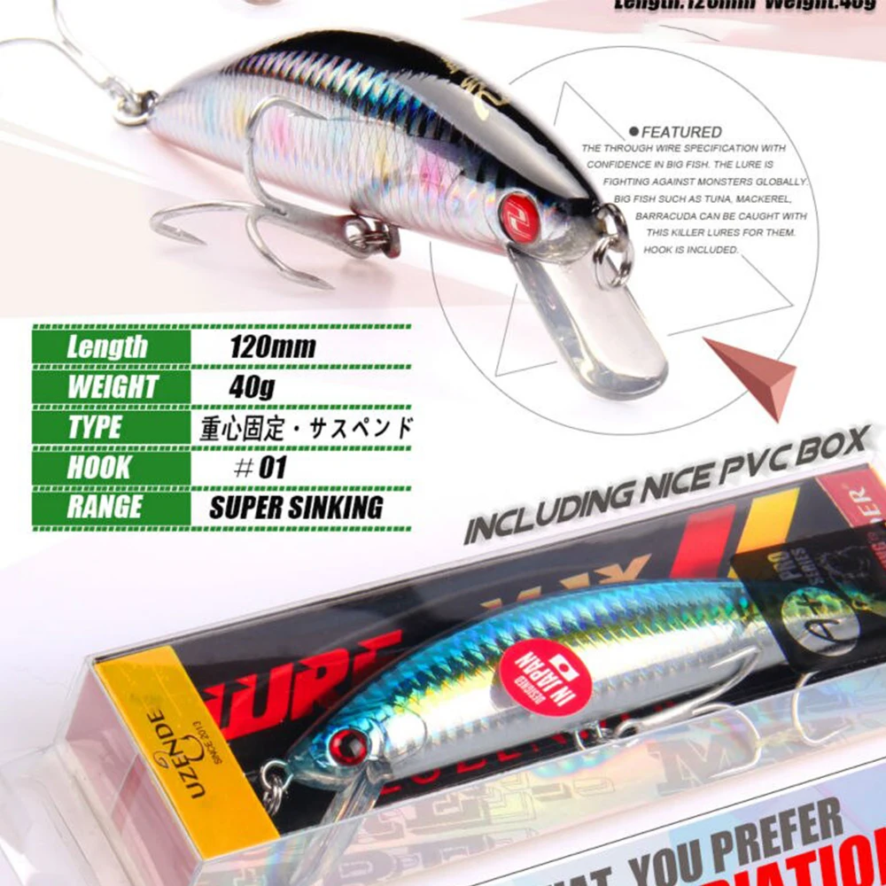 

1PC Fishing Lure 120MM Wobblers Artificial Hard Bait Swimbaits Sea Fishing Swimming Hard Lure Bait Fishing Tackle Accessories