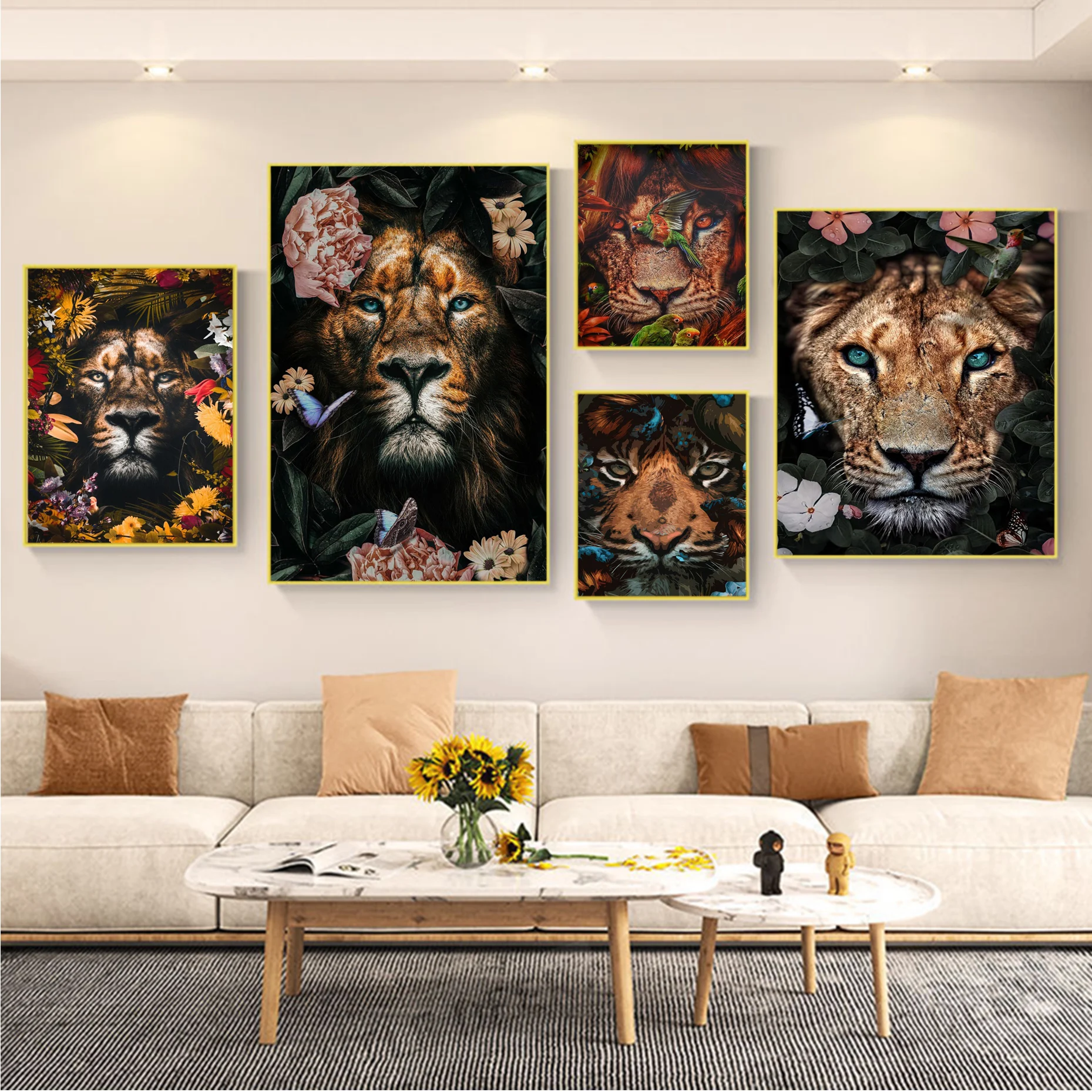 

Flower Animal Good Quality Prints And Posters Decoracion Painting Wall Art White Kraft Paper Decor Art Wall Stickers