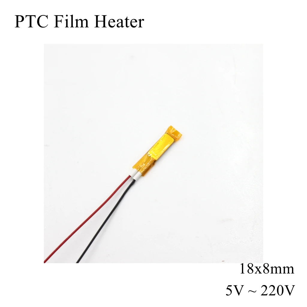 

18x8mm 12V 24V 110V 220V PTC Film Heater Element Constant Thermostat Thermistor Ceramic Air Heating Sensor Chip Egg Incubator