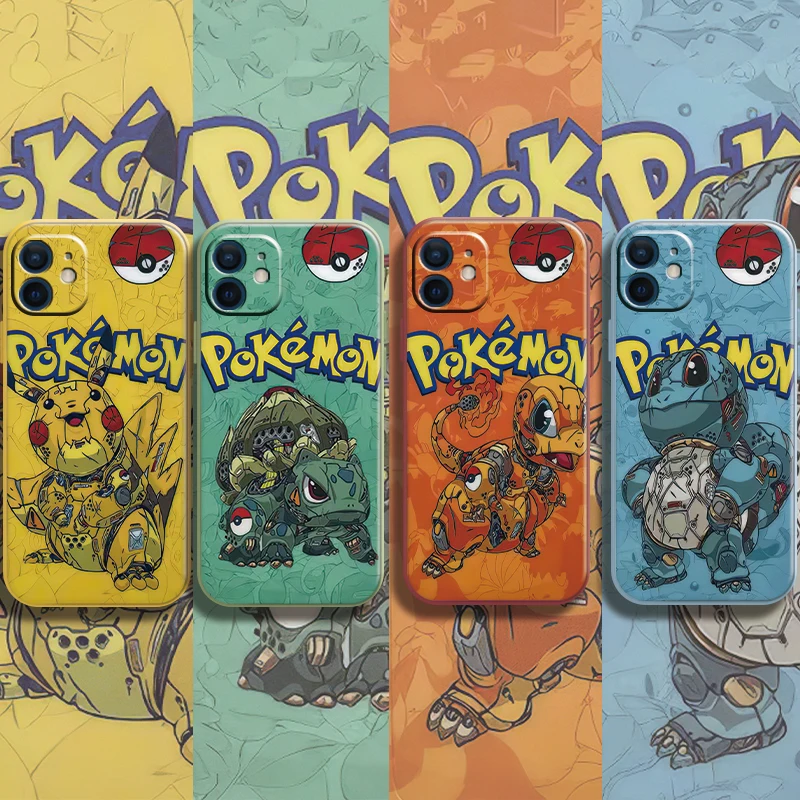 

Pokemon Pikachu Phone Case For IPhone 11 12 Pro MAX 8 Plus XR XS XS Max 13 7 8 6S Plus Yellow Cartoon color Silicone Case Gift