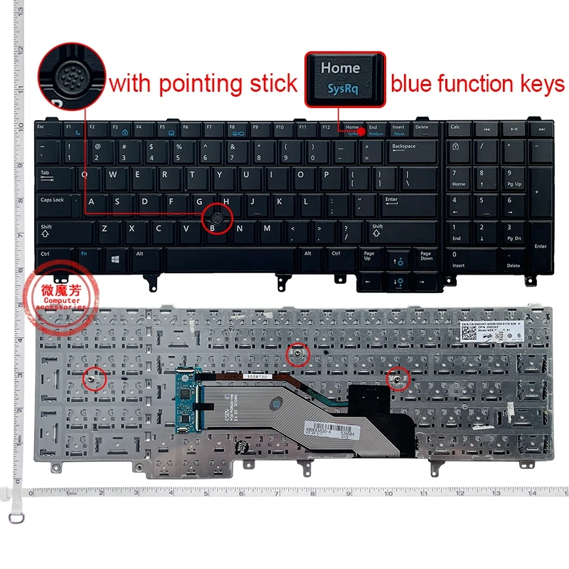 US/RU/UK NEW Laptop Keyboard For DELL E6520 E5520 M4600 M660