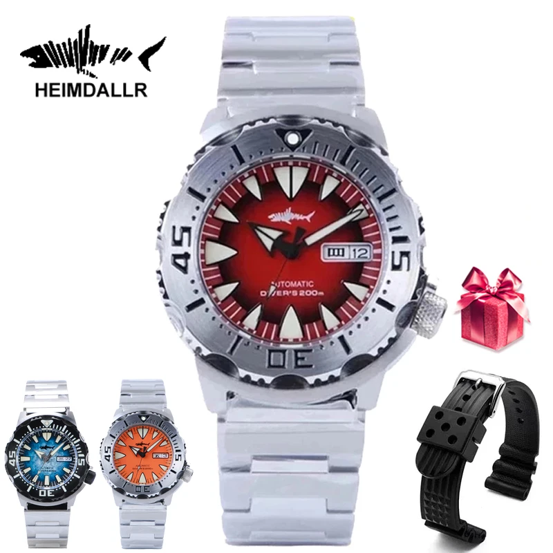 

HEIMDALLR Monster V2 Frost Automatic Watch Men NH36A Men's Mechanical Sapphire Glass 62mas Black PVD Luminous Diving Watch 200M