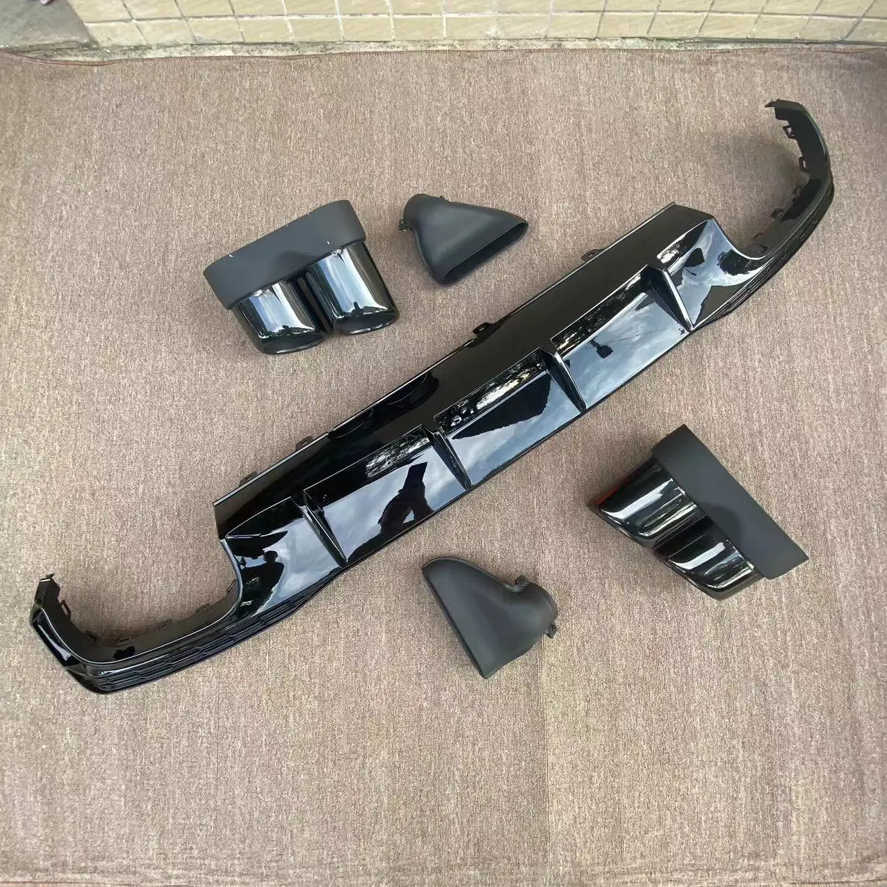 

Задний спойлер и выхлопник для Audi A7 S7 2019 2020 2021 2022 2023, полипропиленовый бампер, диффузор, аксессуары для модификации автомобиля