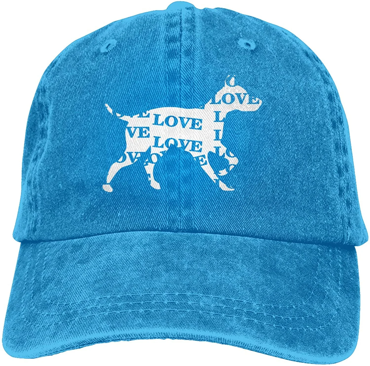 

Dog Typography Sports Denim Cap Adjustable Unisex Plain Baseball Cowboy Snapback Hat