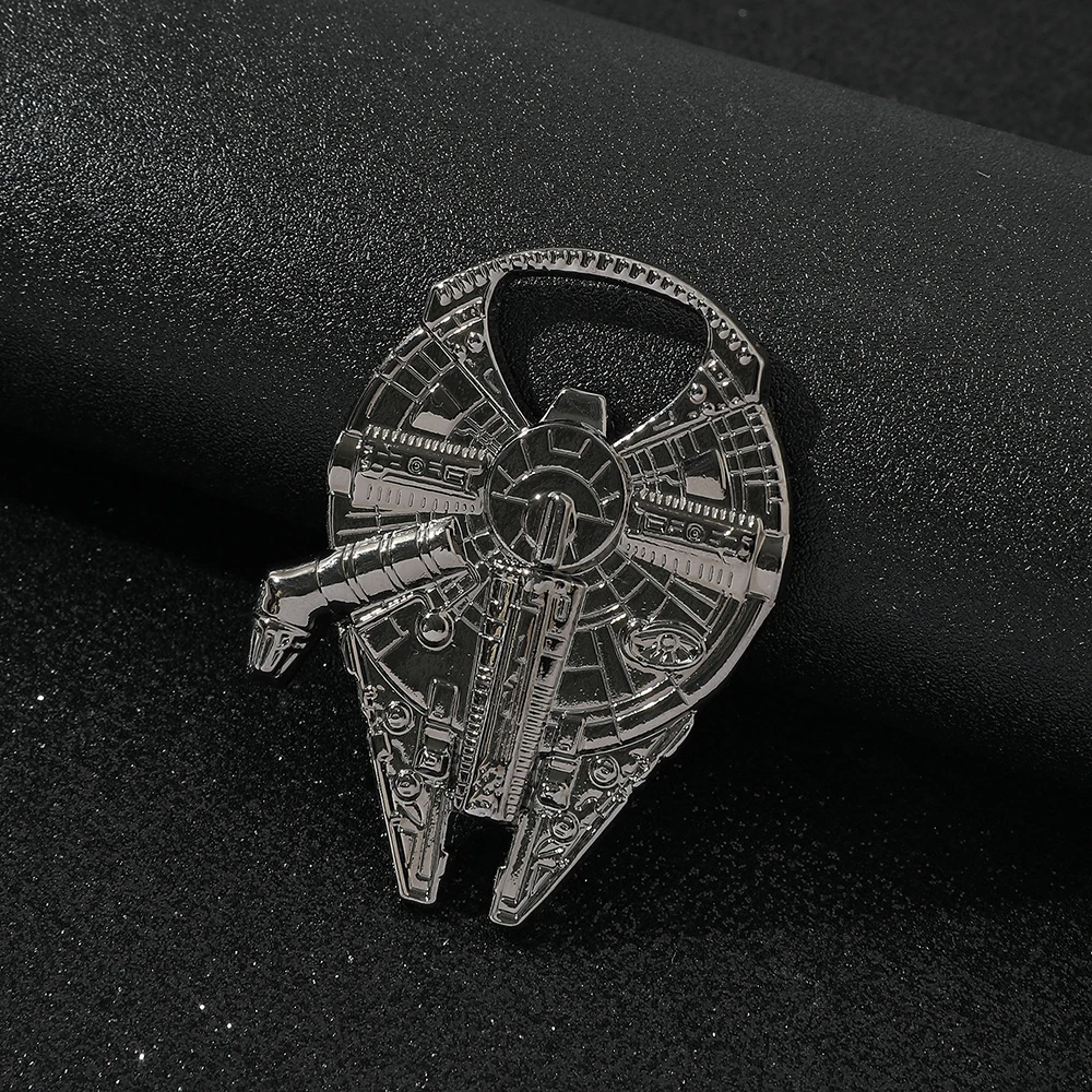 

Disney Metal Key Chain Star Wars Spaceship Millennium Falcon Bottle Opener Keyring Portable Beer Corkscrew Kitchen Accessories