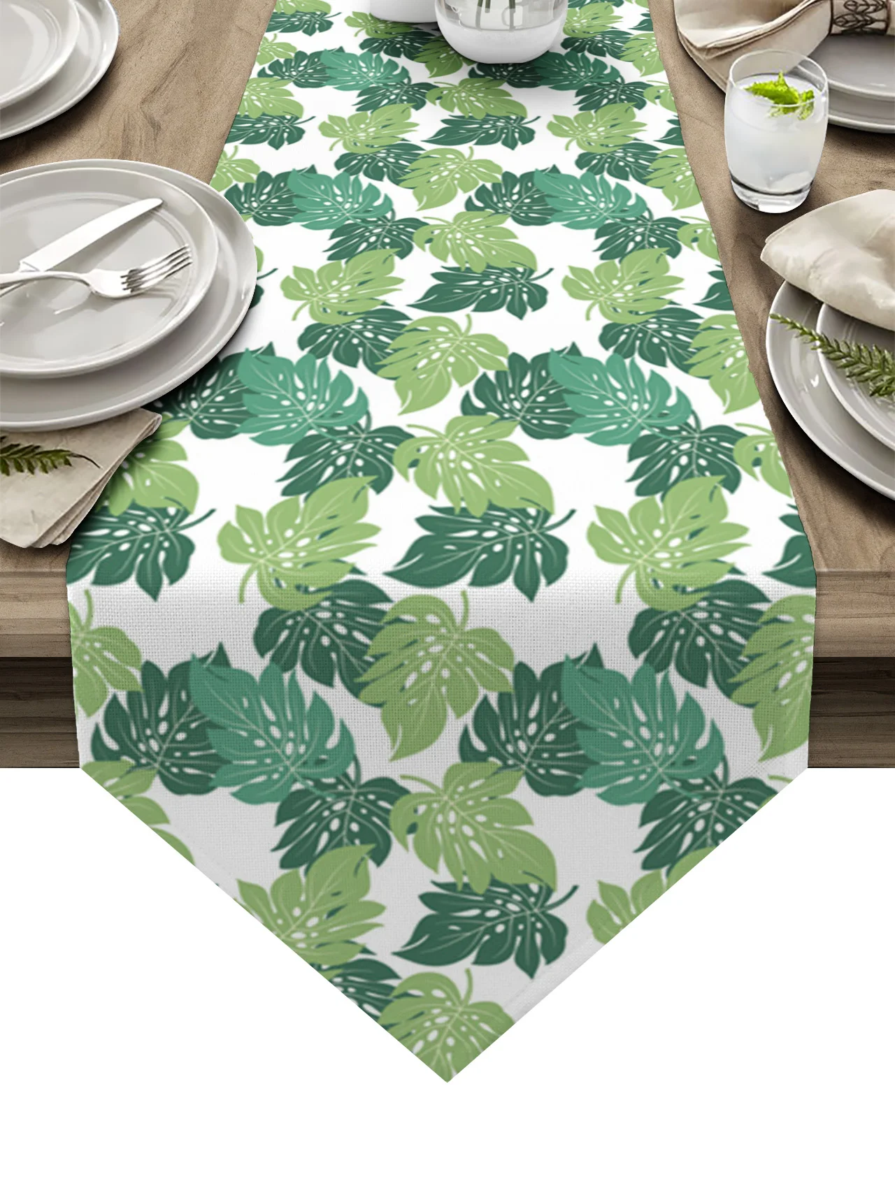 

Monstera Green Tropical Plant Table Runners Wedding Table Decoration Tablecloth Holiday Party Dining Decor Table Cover