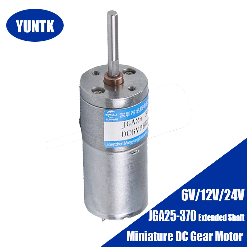 JGA25-370 Extended Shaft 6v12v24v CW CCW Adjustable Speed Low-speed Miniature DC Gear Motor Large Torque Small Body JGA25-370 Extended Shaft 6v12v24v CW CCW Adjustable Speed Low-speed Miniature DC Gear Motor Large Torque Small Body