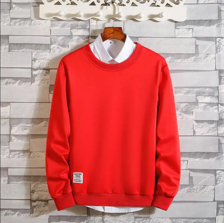 

2019 Autumn New Fashion TS108 Men Sweatshirts Casual Cotton Fleece Hoodies Male Solid O-Neck Pullover Streetwear Tracksuit