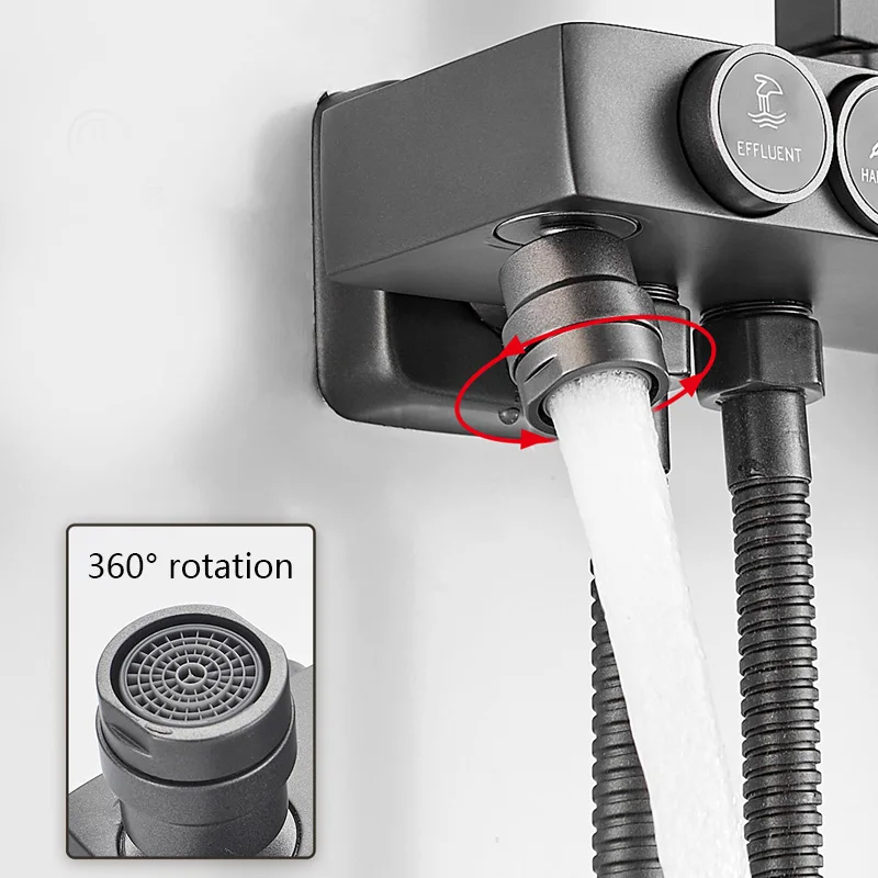 Черный матовый стеклянный смеситель для душа набор аксессуаров ванной Белый