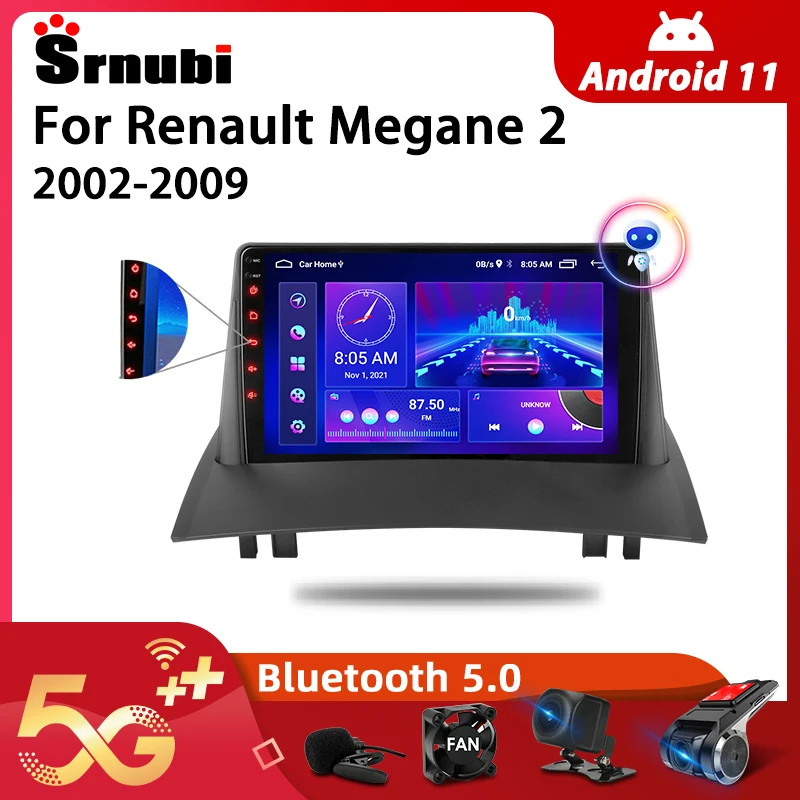 

Srnubi Android 11,0 Автомагнитола для Renault Megane 2 2002-2009 мультимедийный видеоплеер 2Din 4G GPS навигация Carplay головное устройство
