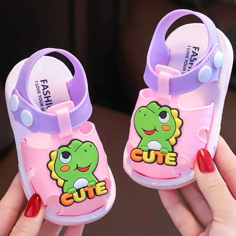 

Summer Kids Sandals Bag Toe Hole Hole Shoes Girls Cute Dinosaur Baby Non Slip Home Baby Toddler Sandals Girls Shoes Baby Shoes
