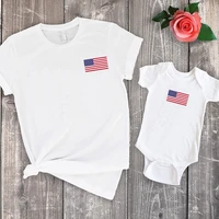 american flag mom and son matching clothes independence day baby girl christmas summer tshirt cute mama tops family look print