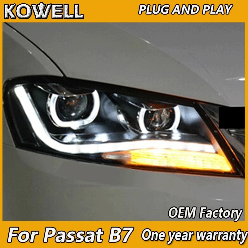 KOWELL Автомобильный Стайлинг для VW Passat B7 Фара 2012-2016 EUR DRL Указатель поворота
