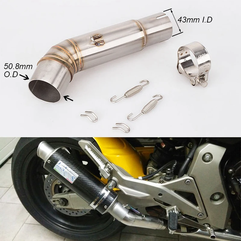 

Exhaust Muffler for Honda CB600 CB600F Variation Hornet 600 Middle Mid Connection Link Pipe Tube Escape Connection