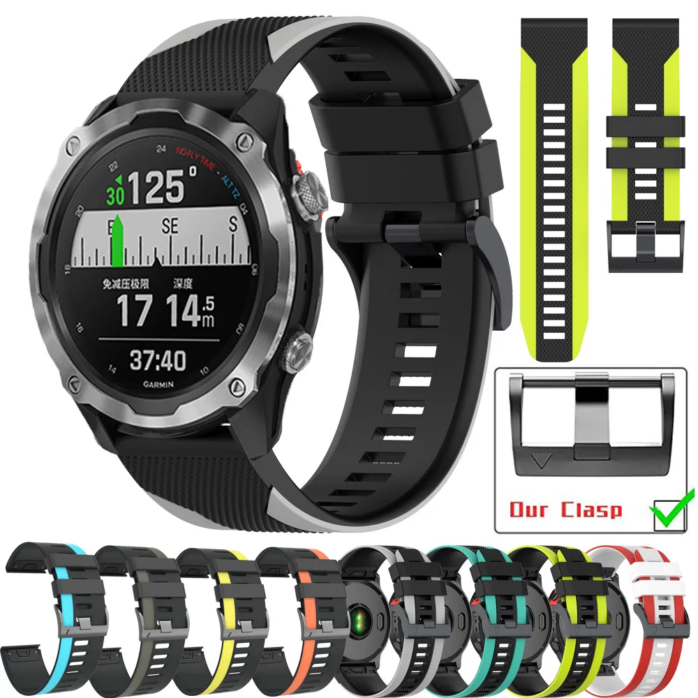 

Ремешок силиконовый Enduro для Garmin Fenix 7 7X 6 6X Pro 5 5X Plus 3HR 935, 22 мм