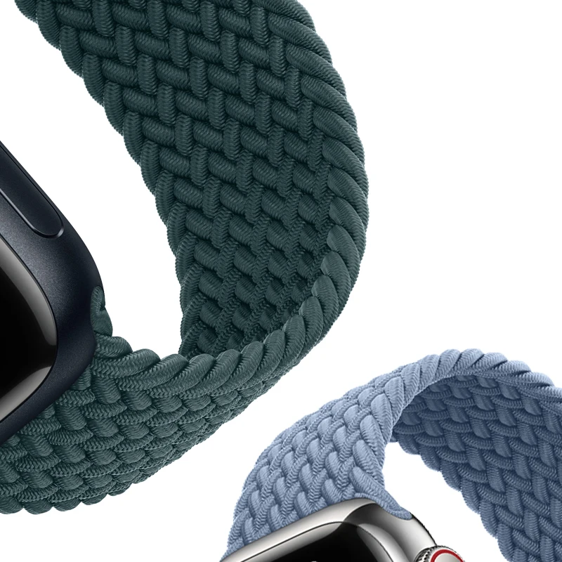 

Ремешок для Apple Watch Band 44 мм 40 мм 45 мм 41 мм 42 мм 38 мм 49 мм, эластичный плетеный соло-браслет для iWatch Series 8 Ultra 7 se 3 6