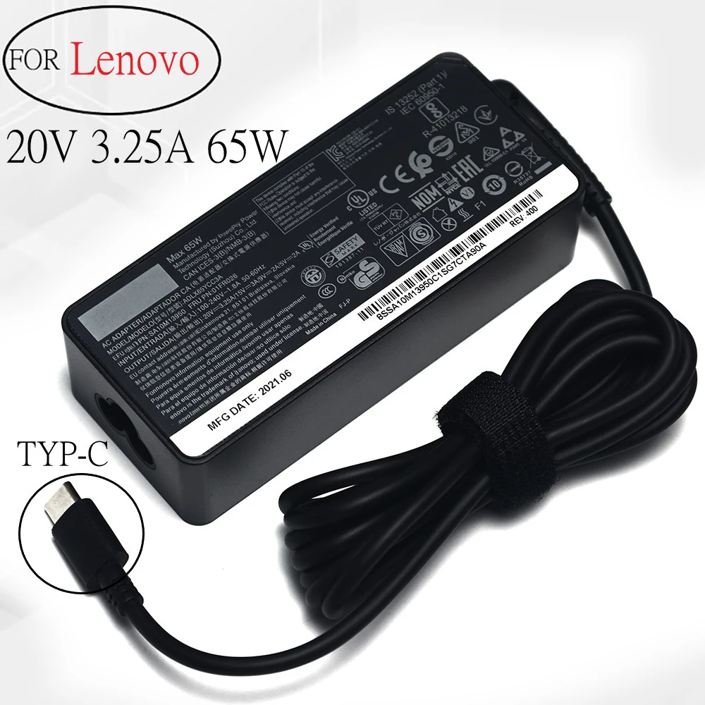 Laptop Charger For Lenovo Thinkpad X280 X380 X390 X395 L580 Adlx65ylc3a Adlx65ycc3d